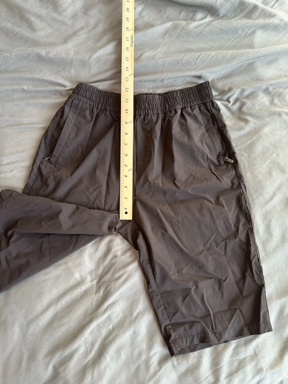 Black long nylon tech shorts, size M/L